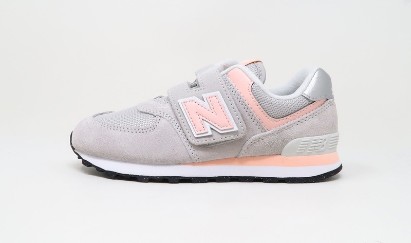 New Balance 574 Core Hook & Loop Little Kids Shoes Sneakers PV574EVK - Grey/Pink