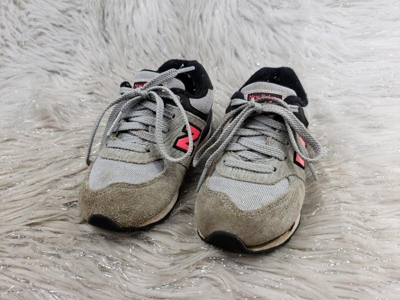 NEW BALANCE 574 Gray Pink Suede Sneakers Little Kids Size US 8 EUR 25