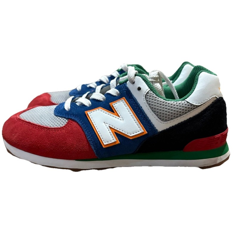 New Balance 574 Shoes Boys 5 Multicolor Suede Sneakers PC574DRY