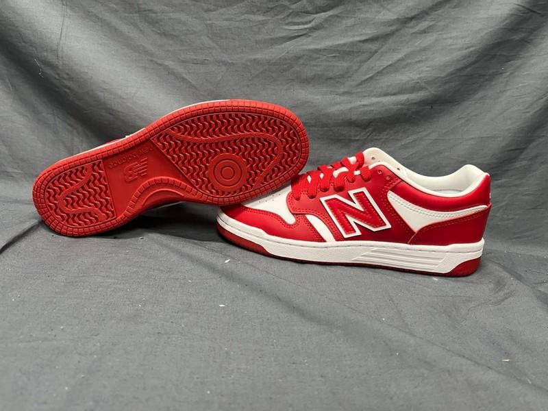 New Balance Boys 480 Sneakers GSB480HR Leather Red White Size 7 NEW IN BOX