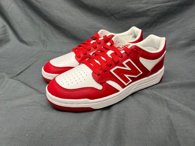 New Balance Boys 480 Sneakers GSB480HR Leather Red White Size 7 NEW IN BOX