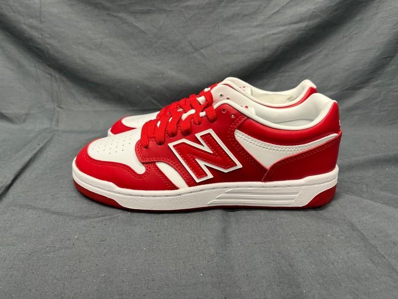 New Balance Boys 480 Sneakers GSB480HR Leather Red White Size 7 NEW IN BOX