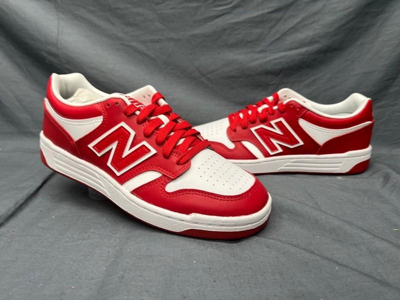 New Balance Boys 480 Sneakers GSB480HR Leather Red White Size 7 NEW IN BOX