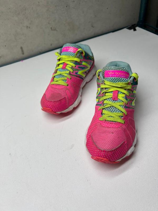 New Balance CHILD SIZE 13 Youth Neon Pink Green Lace Up Sneakers Shoes KJ890SFP