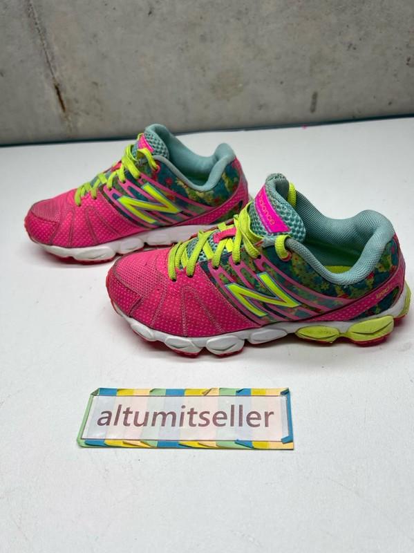 New Balance CHILD SIZE 13 Youth Neon Pink Green Lace Up Sneakers Shoes KJ890SFP