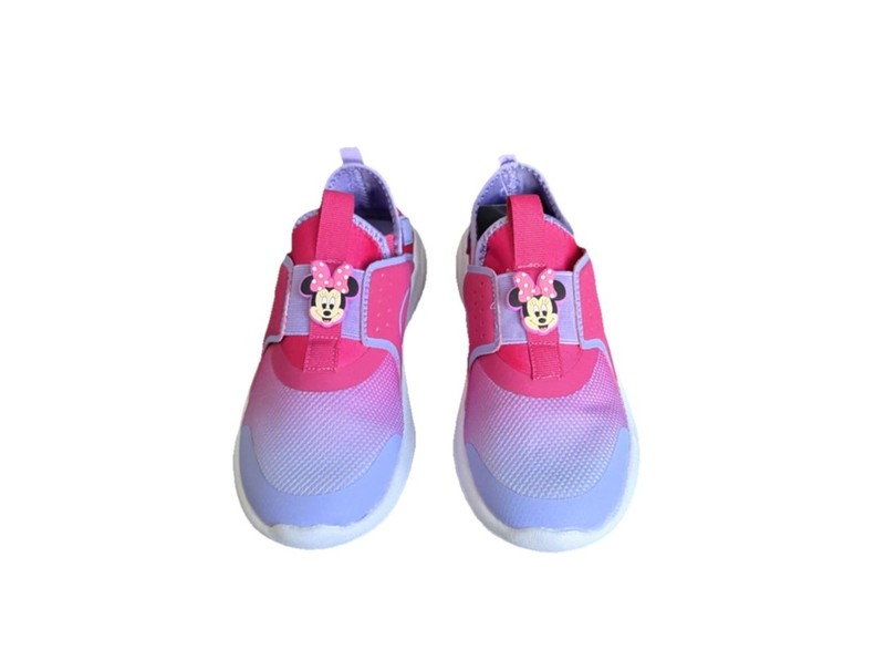 New Big Girls Pink And Purple Minnie Mouse Slip-on Sport Shoes Big Girls Size 2