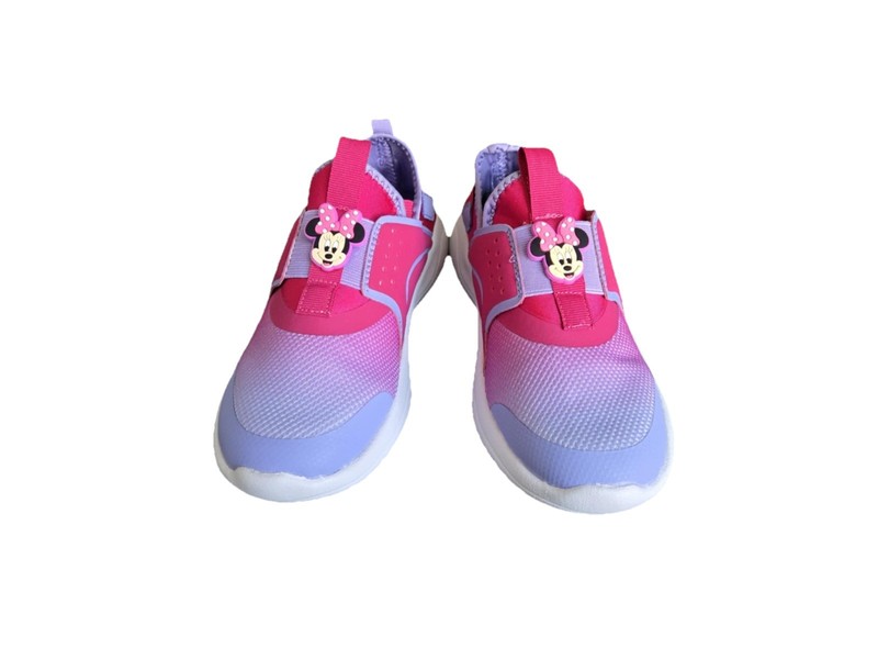New Big Girls Pink And Purple Minnie Mouse Slip-on Sport Shoes Big Girls Size 2