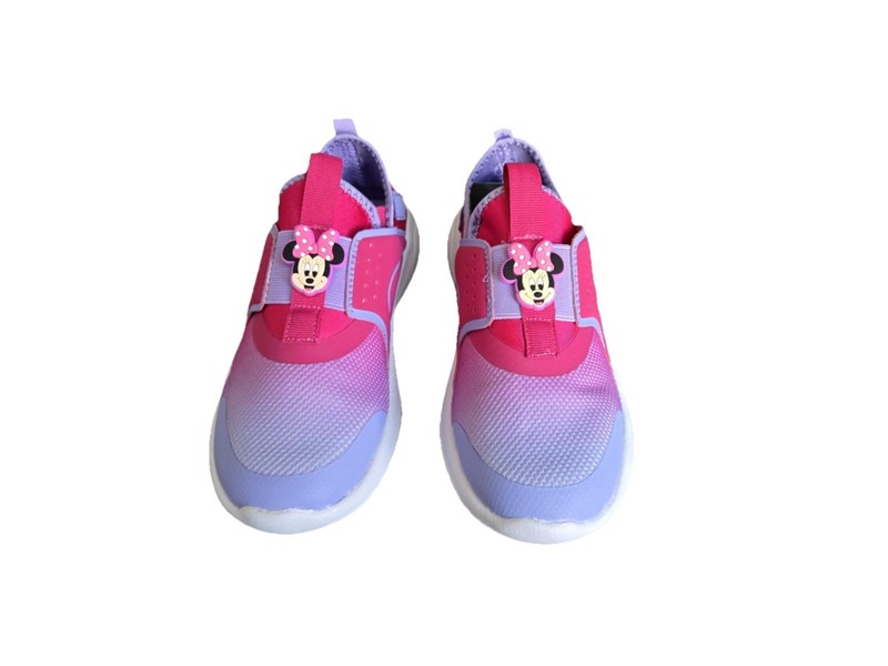 New Big girls pink and purple Minnie Mouse slip-on sport shoes Big Girls Size 2