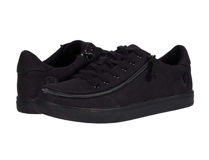 NEW Billy Footwear Women Sneaker Low Top Zip Up Black Adaptive Size 8 M KF189