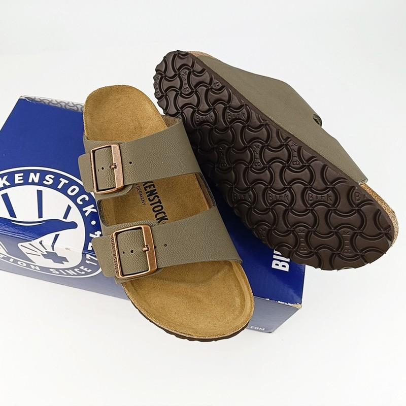 New Birkenstock Arizona Stone-Natural Leather Footbed Unisex Sandals EU37-45