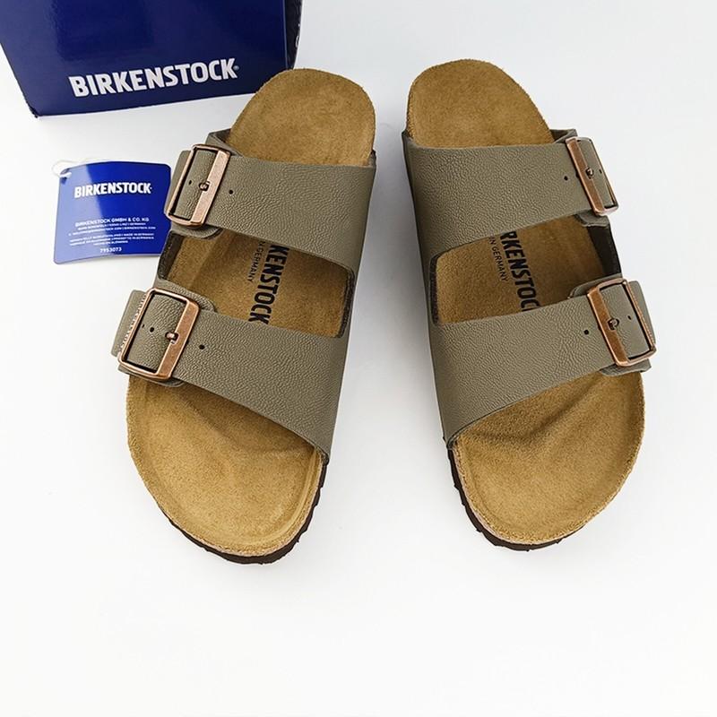 New Birkenstock Arizona Stone-Natural Leather Footbed Unisex Sandals EU37-45