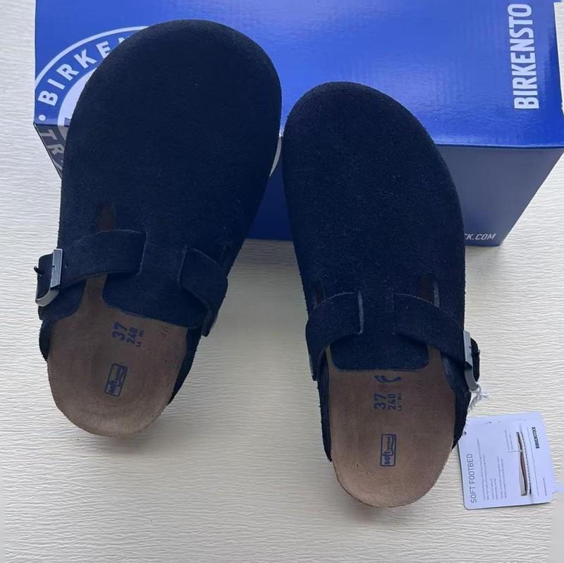 New Birkenstock Boston Clogs Black Suede Soft Footbed Unisex Shoes Size EU 37-45