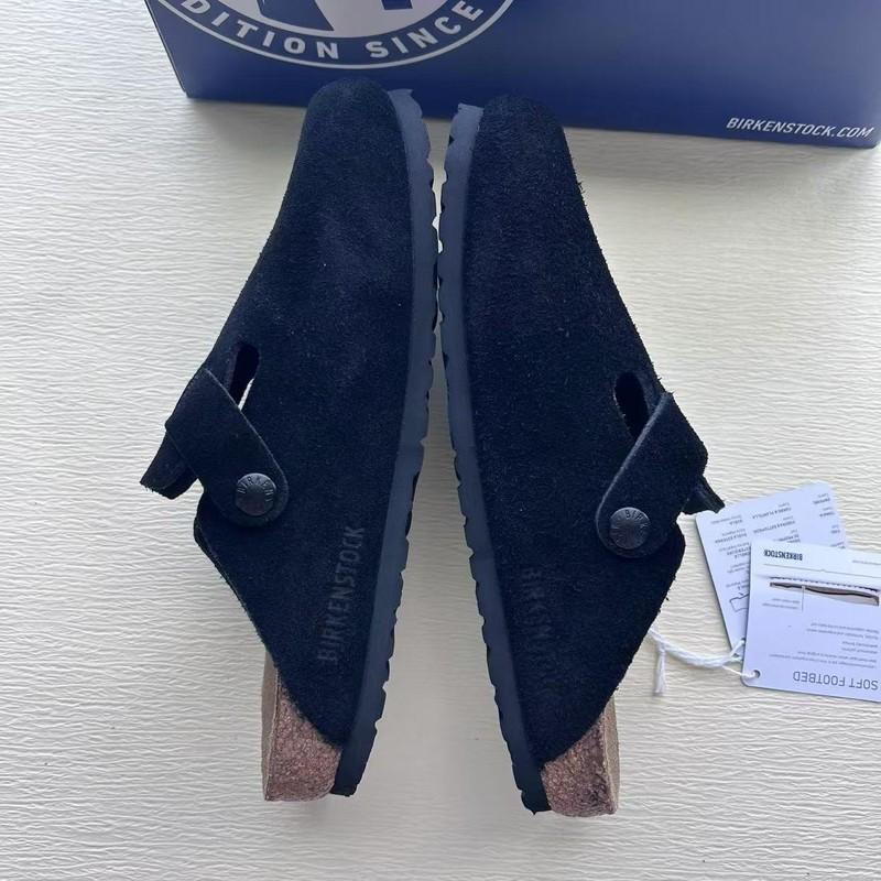 New Birkenstock Boston Clogs Black Suede Soft Footbed Unisex Shoes Size EU 37-45