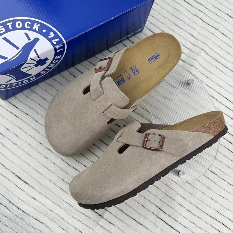 New BIRKENSTOCK Boston Taupe Suede Leather Man's Shoes Wide/EU42-45