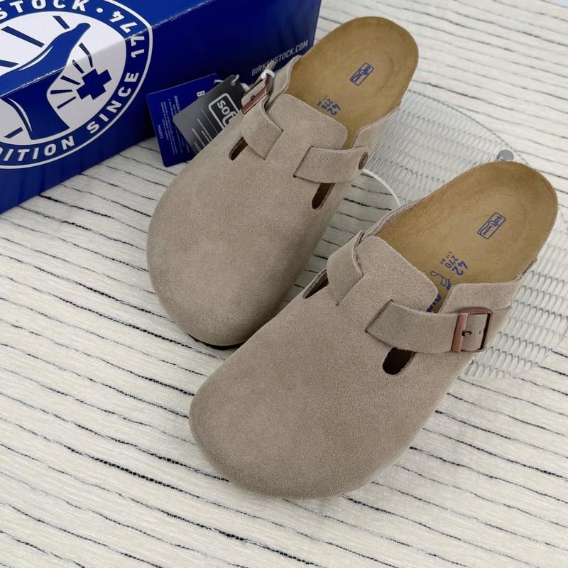New BIRKENSTOCK Boston Taupe Suede Leather Man's Shoes Wide/EU42-45