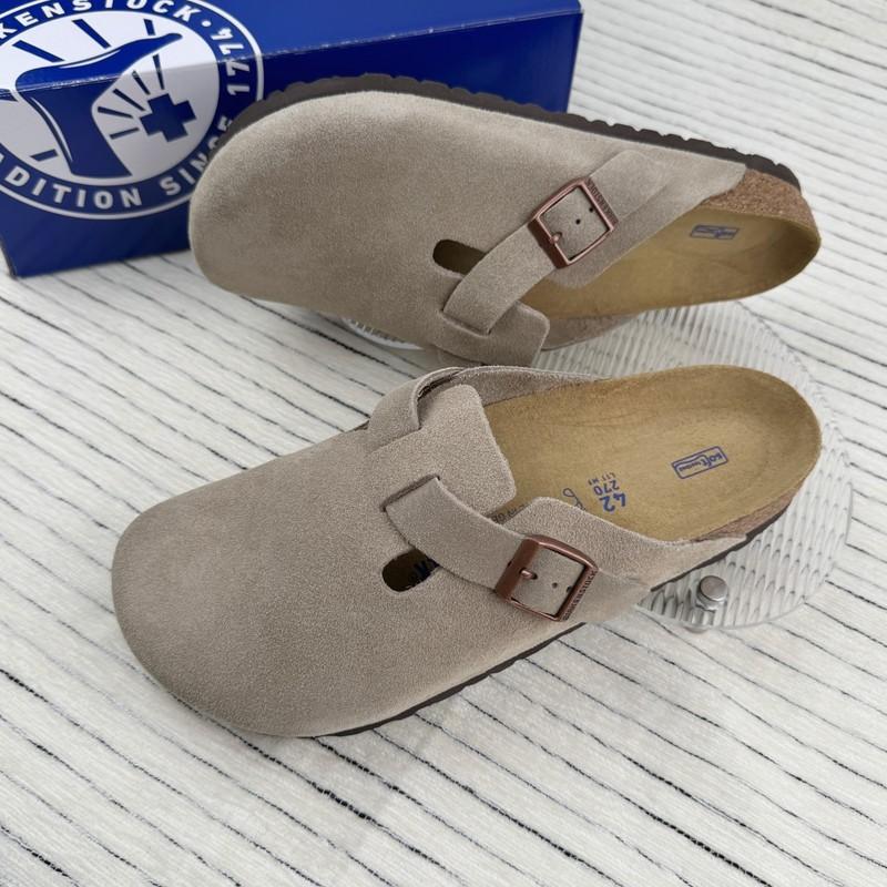 New BIRKENSTOCK Boston Taupe Suede Leather Man's Shoes Wide/EU42-45