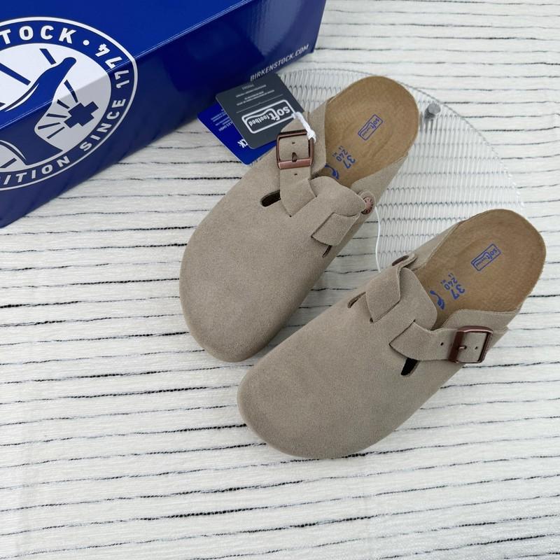New BIRKENSTOCK Boston Taupe Suede Leather woman's shoes Narrow/EU37-41