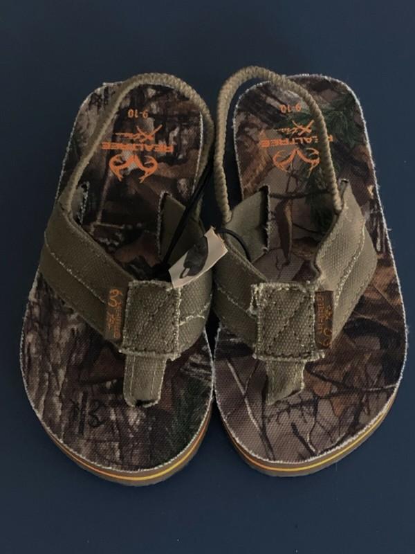 NEW Boy Toddler Size **5-6** Or *7-8** REALTREE Camo Flip Flops Thong Sandals