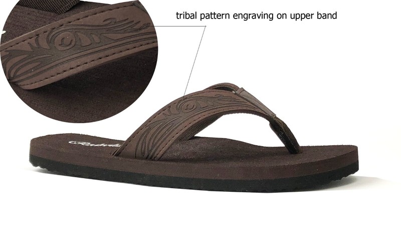 New Boys' Beach Sandal TRIBAL Engraved Flip Flop (525 K)