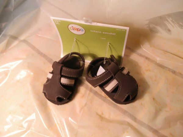 NEW By CIRCO NEWBORN (0-6 WEEKS) BROWN INFANT SANDAL SHOES FREE USA SHIPPING