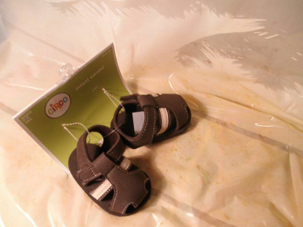 NEW By CIRCO NEWBORN (0-6 WEEKS) BROWN INFANT SANDAL SHOES FREE USA SHIPPING