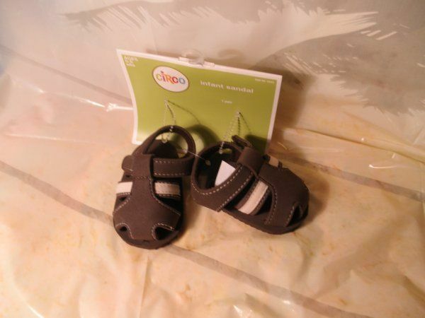 NEW by CIRCO NEWBORN (0-6 WEEKS) BROWN INFANT SANDAL SHOES FREE USA SHIPPING