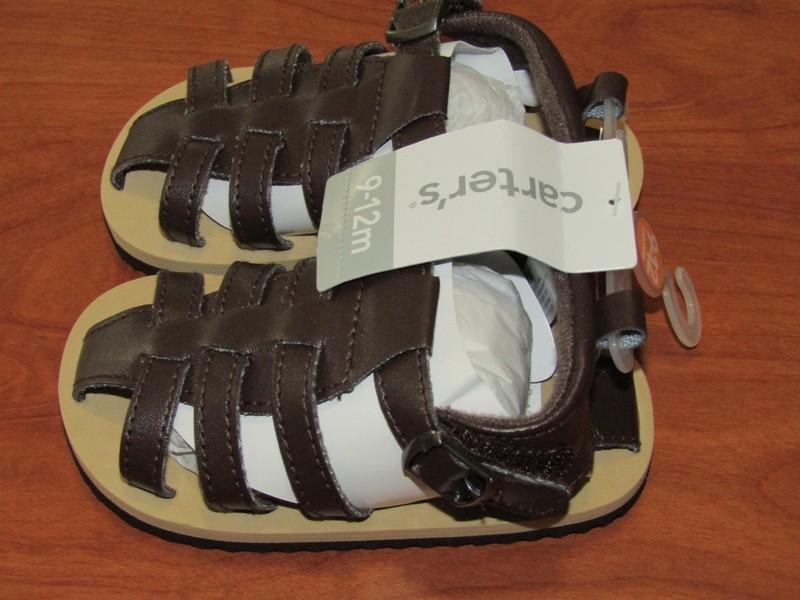 NEW CARTERS BABY BROWN SANDALS SHOES SZ NB 9-12M