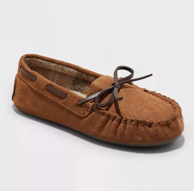 NEW Cat & Jack Boys' Lionel Breathable Moccasin Slippers Chestnut Size 3