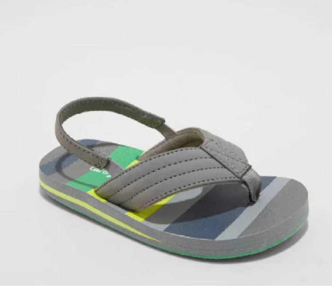 NEW Cat & Jack Kids' Boys Ash Flip Flop Sandals Size Small (5/6)