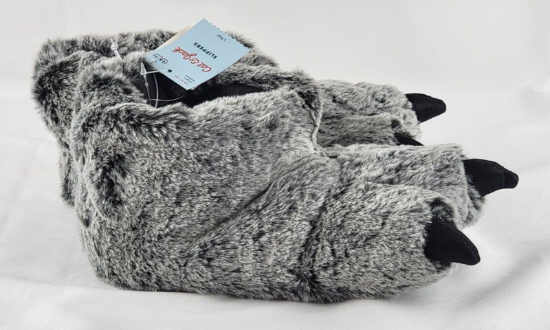 NEW Cat & Jack Kids Dinosaur Slippers Small Youth Size 13/1 Gray Monster Slipper