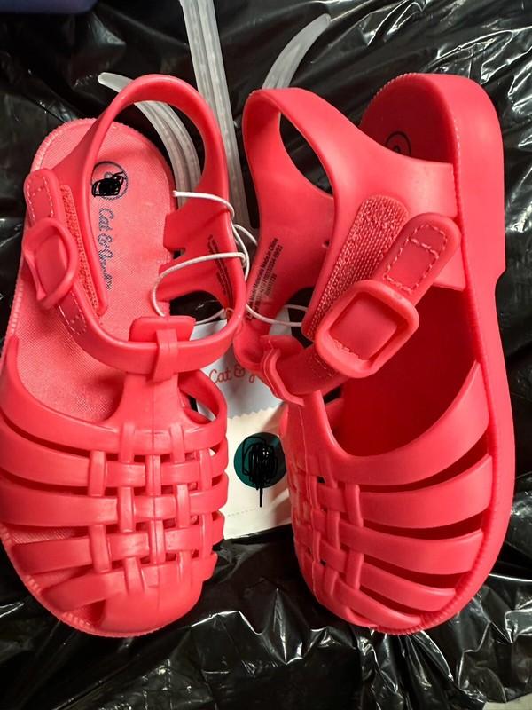 NEW Cat & Jack Toddler Girls Sunny Jelly Sandals - Coral - Size 8