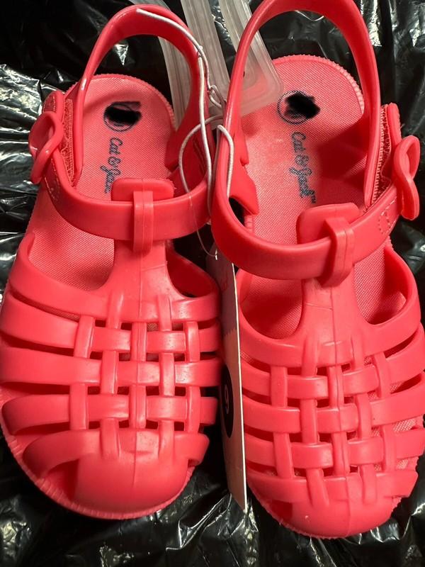 NEW Cat & Jack Toddler Girls Sunny Jelly Sandals - Coral - Size 8
