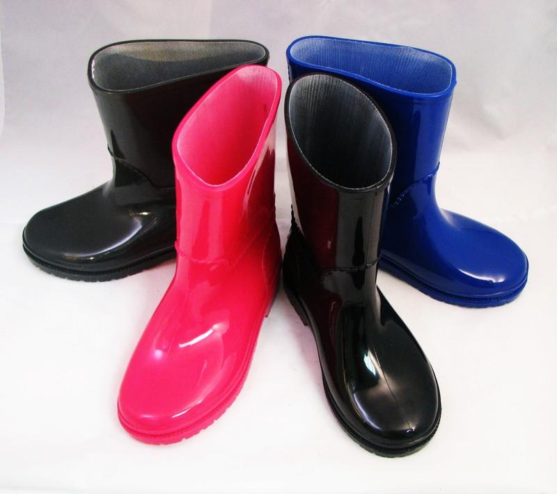 New Childrens Rain Boots Kids Boys Girls Rubber Snow Slip On Colors Sizes: 11-3