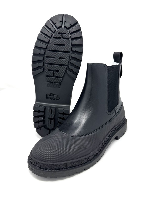New Coach Carver Chelsea Boots Men’s Black Leather 9D – Authentic – Retail $295