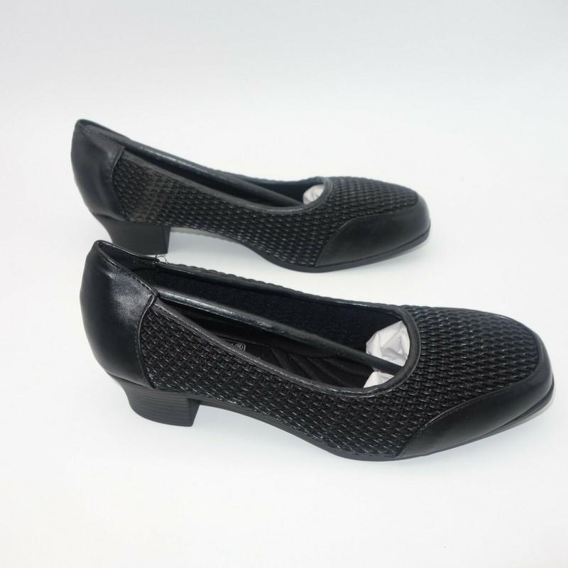 NEW Comfort-well Beacon Stretch-n-Form Pumps Black Square Medium Heel Shoes 7.5