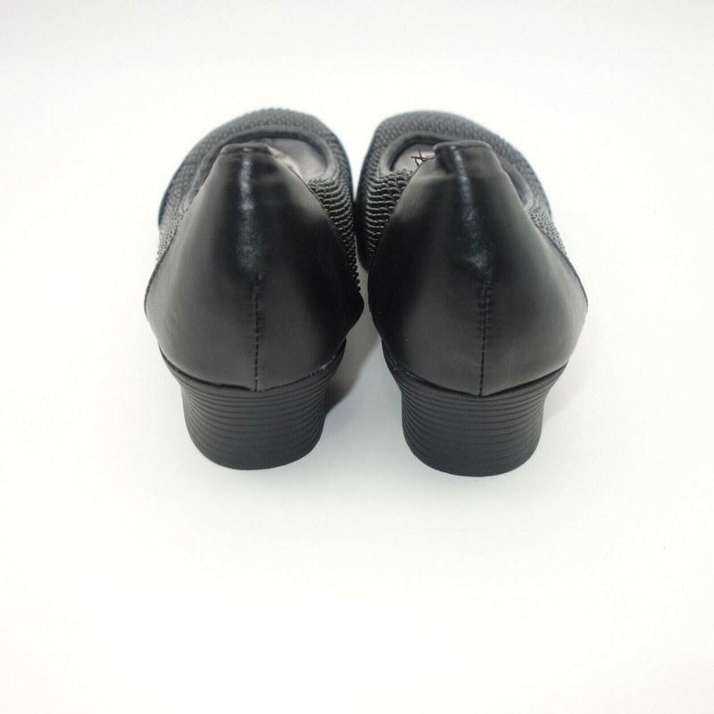 NEW Comfort-well Beacon Stretch-n-Form Pumps Black Square Medium Heel Shoes 7.5