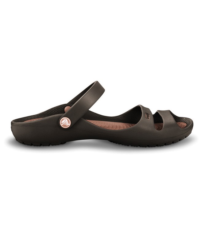 NEW Crocs Espresso & Bronze Cleo II Girl's Sz 2 Women's 4 Sandal NWT - FREE SHIP