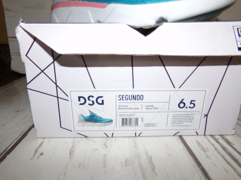 New Dick Sporting Goods Segundo Girls Size 6.5 Sneaker Shoe Aqua/Pink