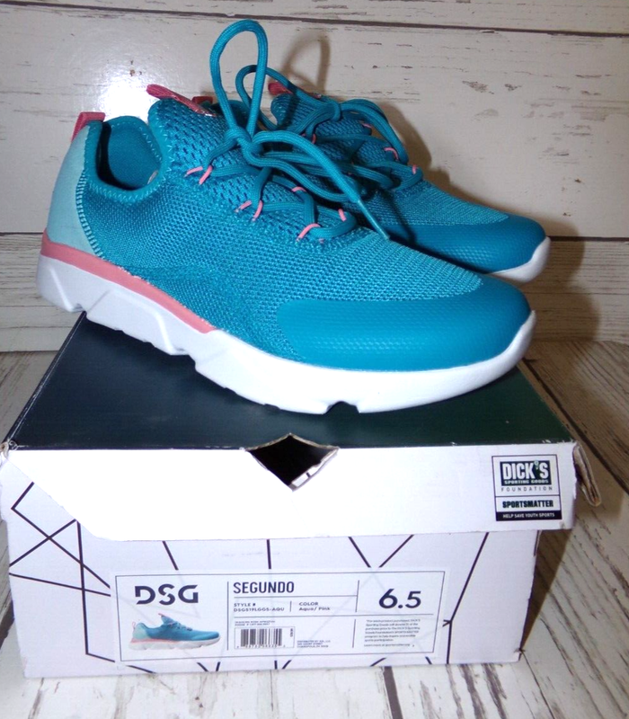 New Dick Sporting Goods Segundo Girls Size 6.5 Sneaker Shoe Aqua/Pink