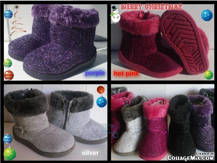 NEW FURRY GLITTER BOOTS FOR TODDLERS Many Sizes GREAT FOR CHRISTMAS/WINTER