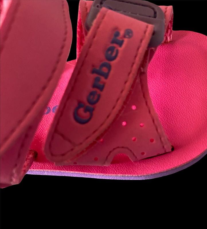 New Gerber Baby Girl Size 2 Pink Rubber Sandals Bright Pink Color