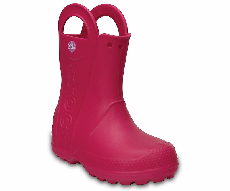 NEW Girl's Kids Crocs Kids’ Handle It Rain Boot (12803-6X0) Candy Pink
