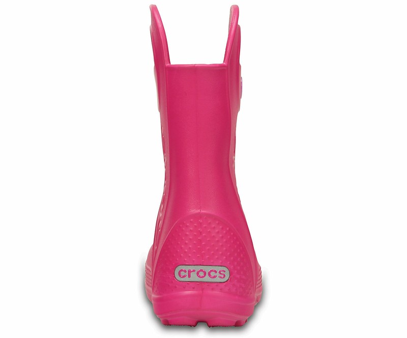 NEW Girl's Kids Crocs Kids’ Handle It Rain Boot (12803-6X0) Candy Pink