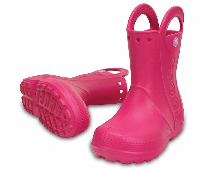 NEW Girl's Kids Crocs Kids’ Handle It Rain Boot (12803-6X0) Candy Pink