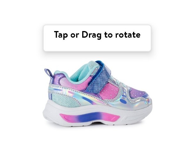 New Girls Athletic Works Light Up Sneakers Shoes Size 7. Free Shipping