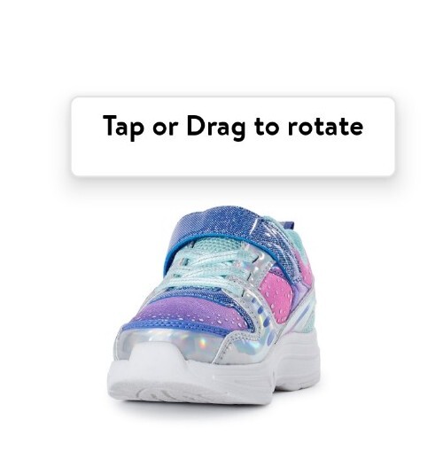 New Girls Athletic Works Light Up Sneakers Shoes Size 7. Free Shipping