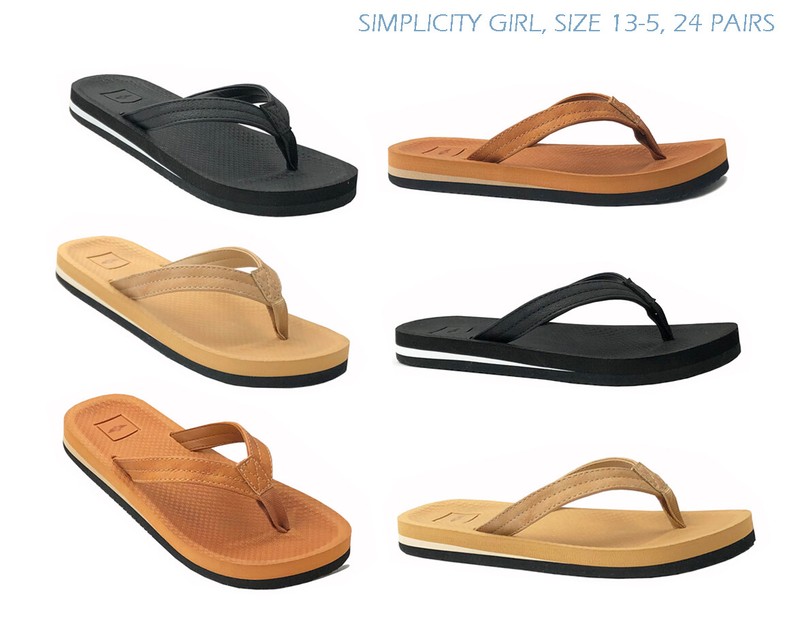 NEW Girls Classic Braid-Accent Beach Flip Flop Beach Pool