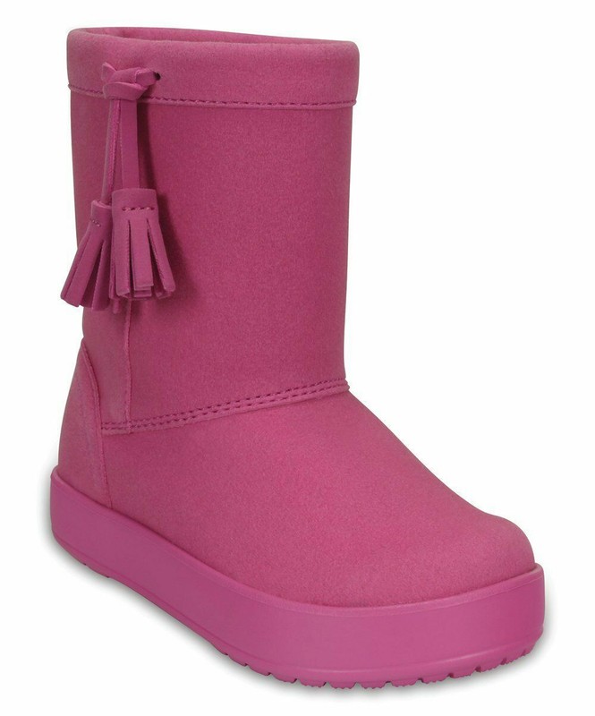 New Girls Crocs LodgePoint Boots Winter Shoes SZ C 7 9 10 11 12 1 Pink Brown