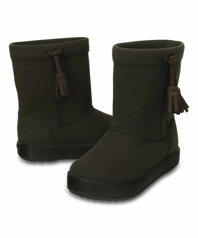 New Girls Crocs LodgePoint Boots Winter Shoes SZ C 7 9 10 11 12 1 Pink Brown