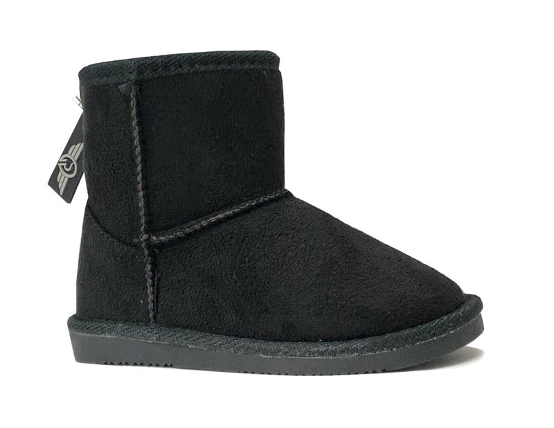 NEW Girls Mid Snow Boots Toddler PU Leather Winter Flat Heel Shoe Faux Fur
